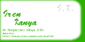 iren kanya business card